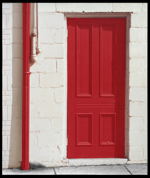 Red Door and Drainpipe in Yorkville, Toronto