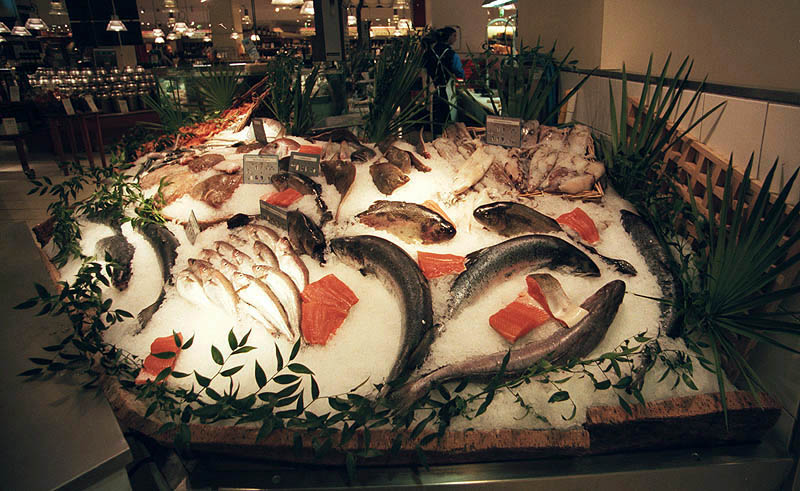 Paris - fresh fish for sale at Le Bon Marché