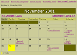 Event calendar with standard calendar layout